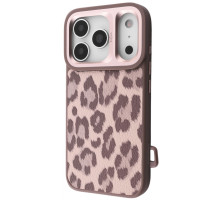 Чохол Kajsa Leopard Pattern with Magnetic Ring iPhone 17 Pro Max desert titanium 2003000276145