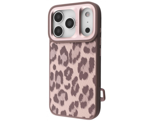 Чохол Kajsa Leopard Pattern with Magnetic Ring iPhone 17 Pro Max desert titanium 2003000276145
