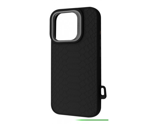 Чохол Kajsa Snake Pattern with Magnetic Ring iPhone 16 Pro black 2003000170948