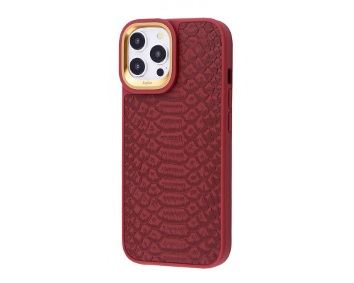 Чохол Kajsa Snake Pattern iPhone 15 Pro burgundy