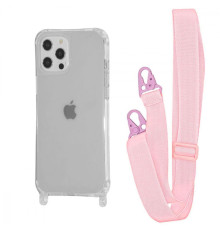 Чохол WAVE Clear Case with Strap iPhone 12/12 Pro pink sand 2001001941680