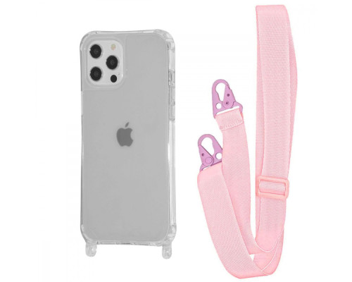 Чохол WAVE Clear Case with Strap iPhone 12/12 Pro pink sand 2001001941680