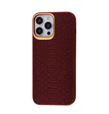 Чохол Kajsa Snake Pattern iPhone 13 Pro Max burgundy