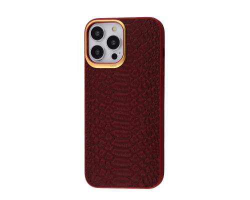 Чохол Kajsa Snake Pattern iPhone 13 Pro Max burgundy