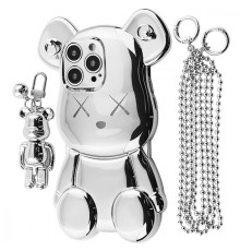 Чохол Teddy Bear Case with Strap iPhone 14 Pro Max silver