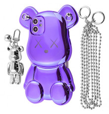 Чохол Teddy Bear Case with Strap iPhone 12 purple 2001001953676
