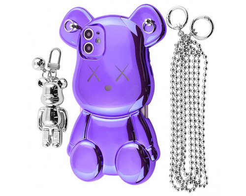 Чохол Teddy Bear Case with Strap iPhone 12 purple 2001001953676