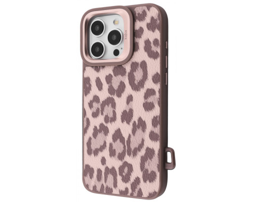 Чохол Kajsa Leopard Pattern with Magnetic Ring iPhone 16 Pro desert titanium 2003000276053