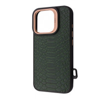 Чохол Kajsa Snake Pattern with Magnetic Ring iPhone 16 Pro olive 2003000170979