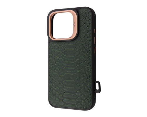 Чохол Kajsa Snake Pattern with Magnetic Ring iPhone 16 Pro olive 2003000170979