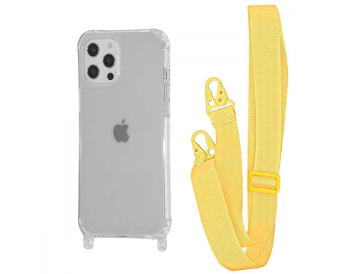 Чохол WAVE Clear Case with Strap iPhone 12/12 Pro yellow 2001001941727