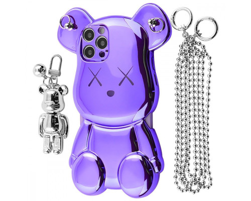 Чохол Teddy Bear Case with Strap iPhone 12 Pro purple 2001001958244