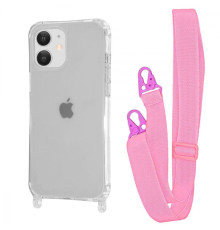 Чохол WAVE Clear Case with Strap iPhone 11 pink 2001001941574