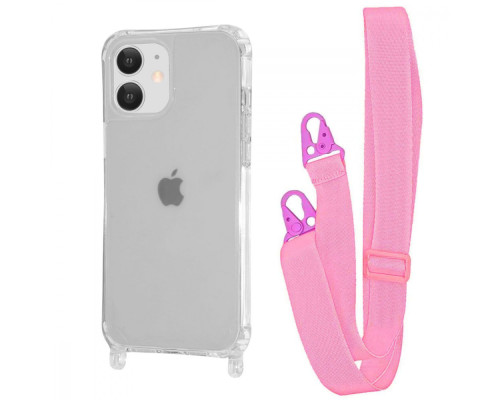 Чохол WAVE Clear Case with Strap iPhone 11 pink 2001001941574
