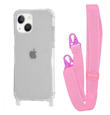 Чохол WAVE Clear Case with Strap iPhone 15 pink 2001001942472