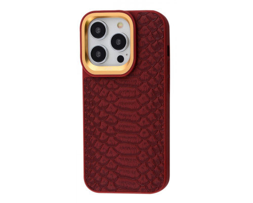 Чохол Kajsa Snake Pattern iPhone 14 Pro Max burgundy 2001000607358