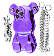 Чохол Teddy Bear Case with Strap iPhone 15 Pro purple 2001001958480