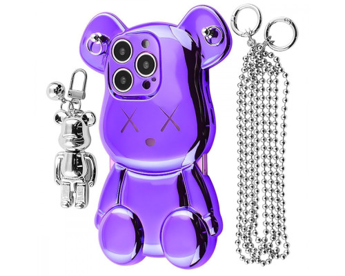 Чохол Teddy Bear Case with Strap iPhone 15 Pro purple 2001001958480