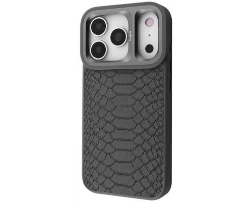 Чохол Kajsa Snake Pattern with Magnetic Ring iPhone 17 Pro gray 2003000276183
