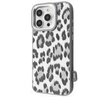 Чохол Kajsa Leopard Pattern with Magnetic Ring iPhone 16 Pro Max gray 2003000276091