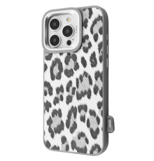 Чохол Kajsa Leopard Pattern with Magnetic Ring iPhone 16 Pro Max gray 2003000276091