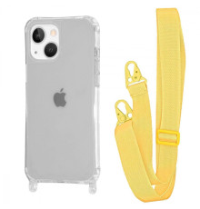 Чохол WAVE Clear Case with Strap iPhone 13 yellow