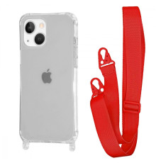 Чохол WAVE Clear Case with Strap iPhone 13 red
