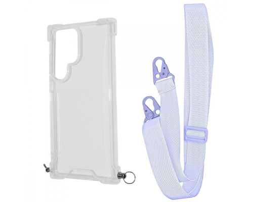 Чохол WAVE Clear Case with Strap Samsung Galaxy S23 Ultra light purple 2001001905521