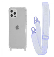 Чохол WAVE Clear Case with Strap iPhone 12/12 Pro light purple