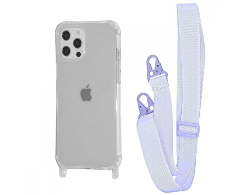 Чохол WAVE Clear Case with Strap iPhone 12/12 Pro light purple