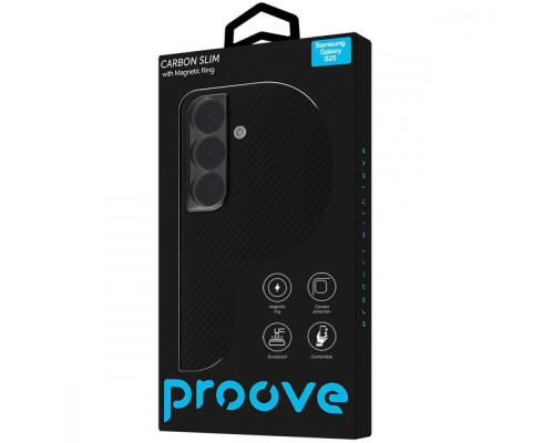 Чохол Proove Carbon Slim with Magnetic Ring Samsung Galaxy S25 black 2003000202205 6901149637048