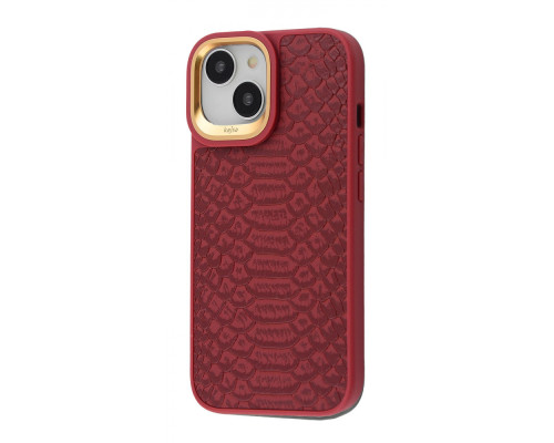 Чохол Kajsa Snake Pattern iPhone 15 burgundy 2001001564476