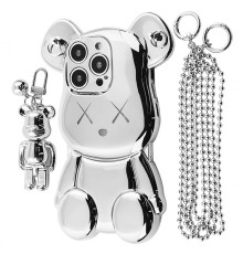 Чохол Teddy Bear Case with Strap iPhone 13 Pro silver 2001001958305