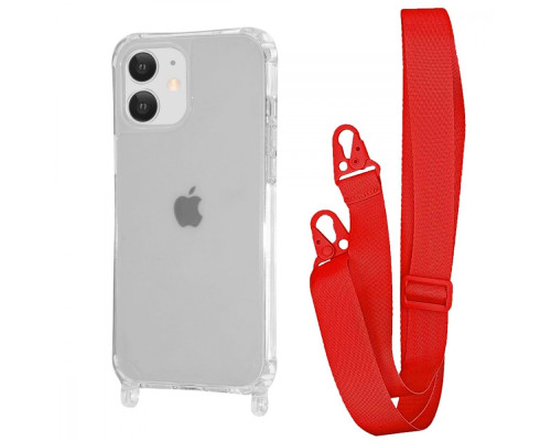Чохол WAVE Clear Case with Strap iPhone 11 red 2001001941659