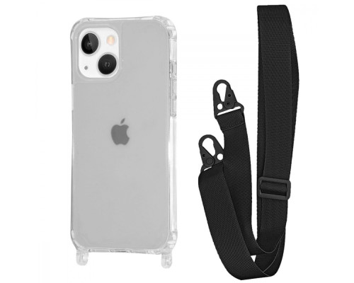 Чохол WAVE Clear Case with Strap iPhone 15 black 2001001942465