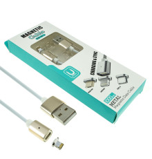 Кабель магнитный DM-M12, Lightning для iPhone, gold/white (магнитный) NBB-81773