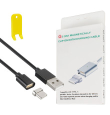 Кабель Clip-On Метал для Type-C , чорний (магнітний) NBB-77136
