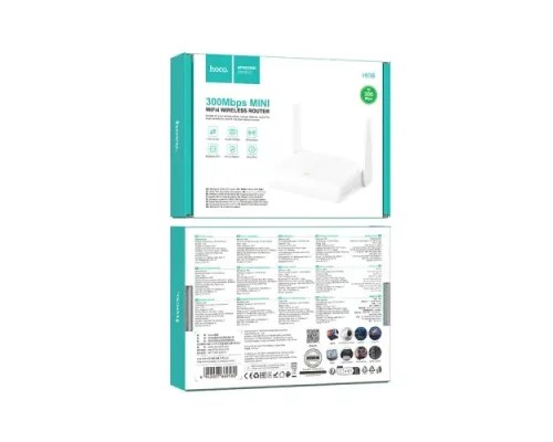 WiFi-роутер HOCO HI36 WiFi4 wireless router(EU) Білий mag-6942007669580151859