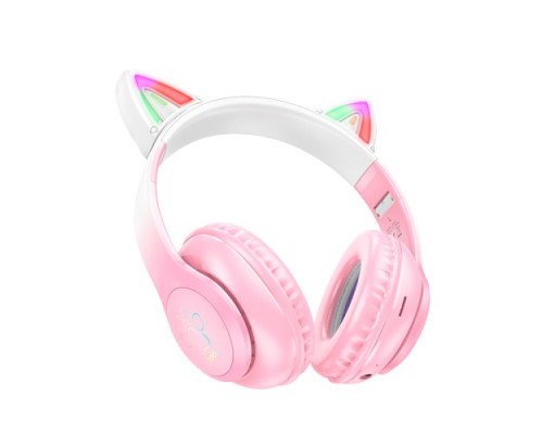 Навушники накладні HOCO W42 Cat Ears over-ear BT headphones BT5.3 Cherry Blossom mag-6931474795847132470