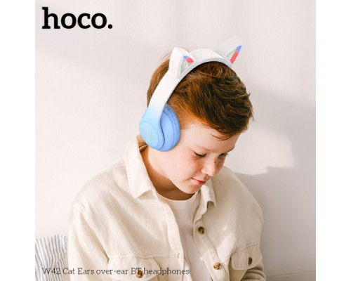 Навушники накладні HOCO W42 Cat Ears over-ear BT headphones BT5.3 Cherry Blossom mag-6931474795847132470
