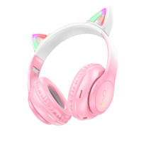 Навушники накладні HOCO W42 Cat Ears over-ear BT headphones BT5.3 Cherry Blossom mag-6931474795847132470