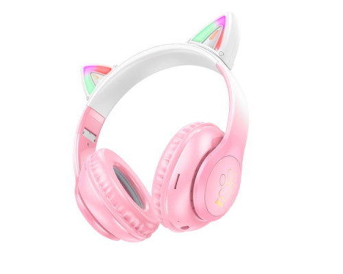 Навушники накладні HOCO W42 Cat Ears over-ear BT headphones BT5.3 Cherry Blossom mag-6931474795847132470