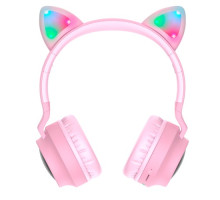 Навушники накладні HOCO W27 CAT EAR Wireless headphones Pink mag-6931474718464132460