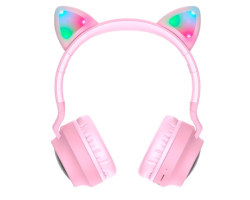 Навушники накладні HOCO W27 CAT EAR Wireless headphones Pink mag-6931474718464132460