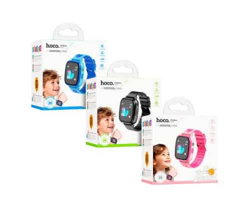 Смарт-годинник дитячий HOCO Y100 children watch with call function Black mag-6942007625623138650