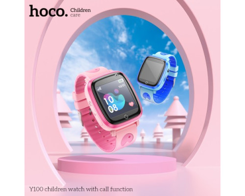 Смарт-годинник дитячий HOCO Y100 children watch with call function Pink mag-6942007625647138652