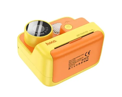 Фотоапарат дитячий з друком HOCO DV200 Dual lens children printing camera Yellow mag-6942007628402144031