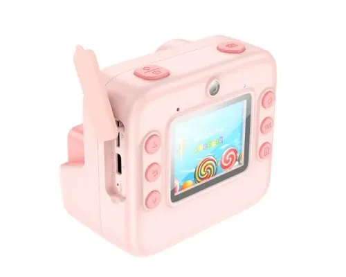Фотоапарат дитячий з друком HOCO DV200 Dual lens children printing camera Pink mag-6942007628419144032