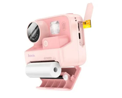 Фотоапарат дитячий з друком HOCO DV200 Dual lens children printing camera Pink mag-6942007628419144032