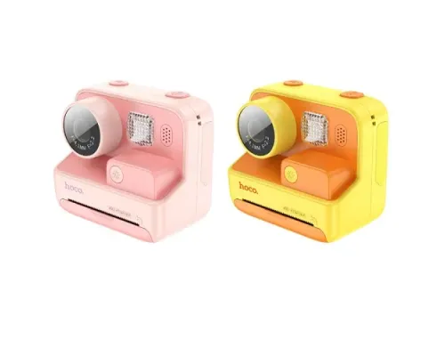 Фотоапарат дитячий з друком HOCO DV200 Dual lens children printing camera Pink mag-6942007628419144032